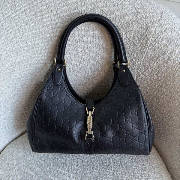 Gucci Guccissima Jackie Leather Black Shoulder Bag