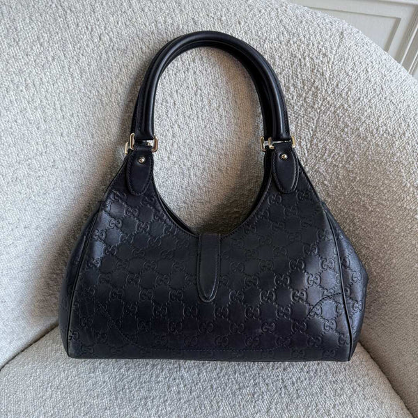 Gucci Guccissima Jackie Leather Black Shoulder Bag