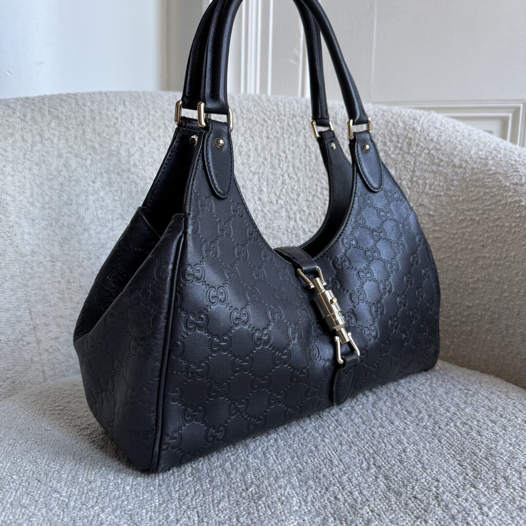 Gucci Guccissima Jackie Leather Black Shoulder Bag