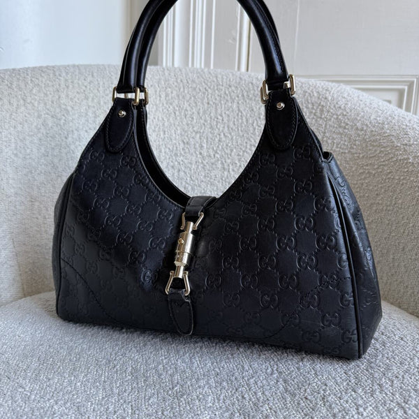 Gucci Guccissima Jackie Leather Black Shoulder Bag