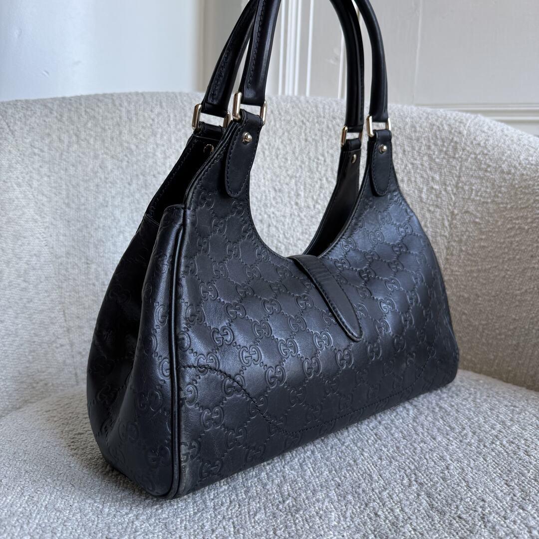 Gucci Guccissima Jackie Leather Black Shoulder Bag