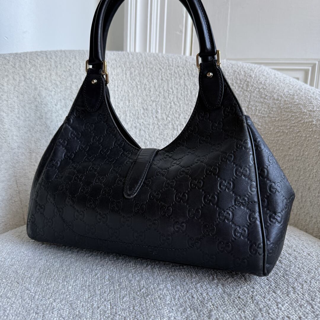 Gucci Guccissima Jackie Leather Black Shoulder Bag