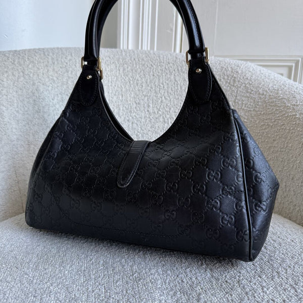 Gucci Guccissima Jackie Leather Black Shoulder Bag