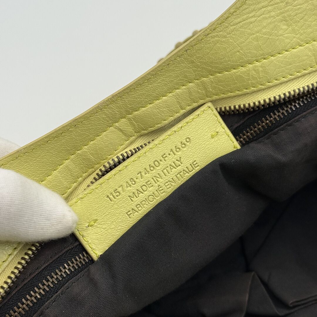 2015 Balenciaga The City Leather Lime Green Handbag