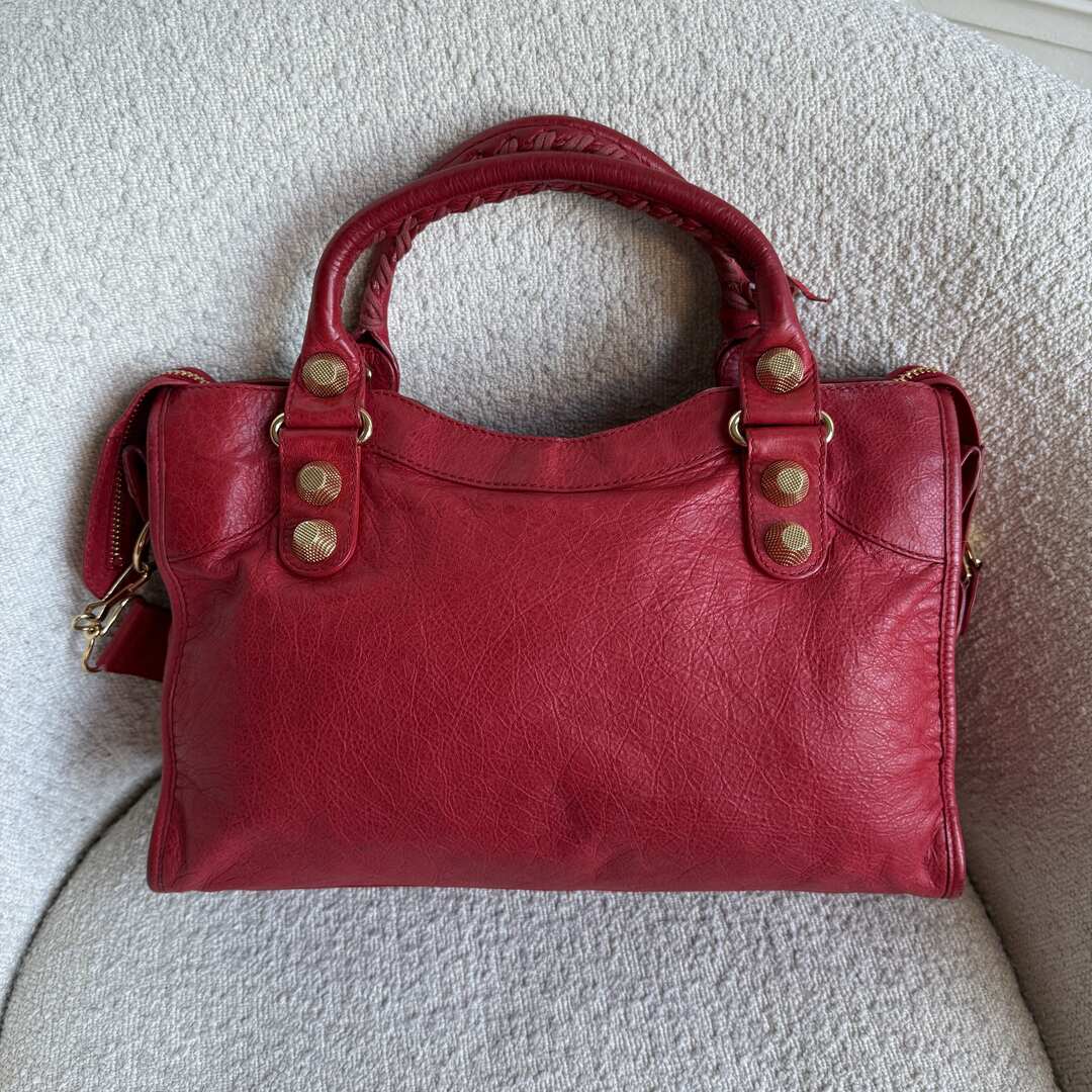 Balenciaga The Giant City Leather Red Bag