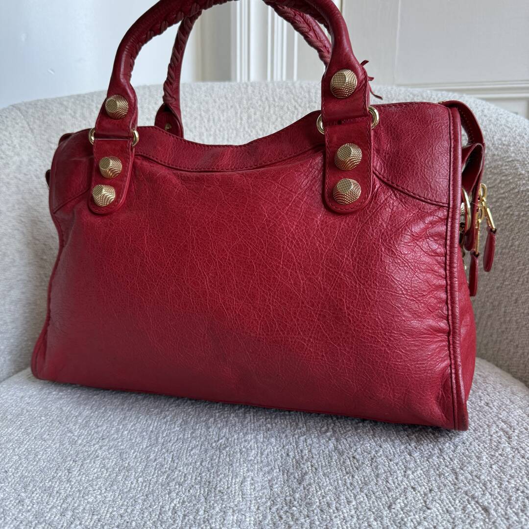 Balenciaga The Giant City Leather Red Bag