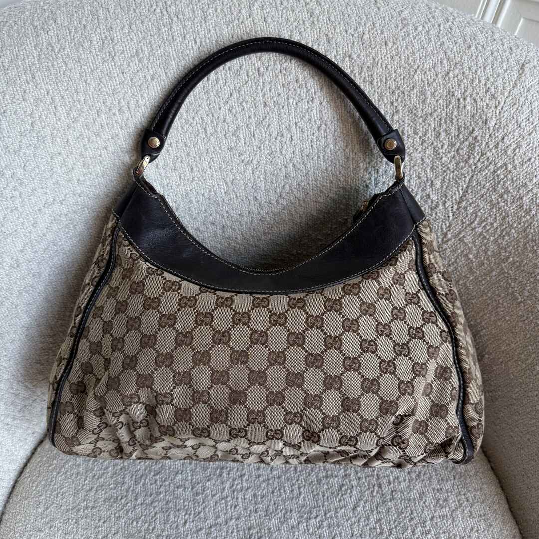 Gucci GG Canvas Abbey Brown Shoulder Bag