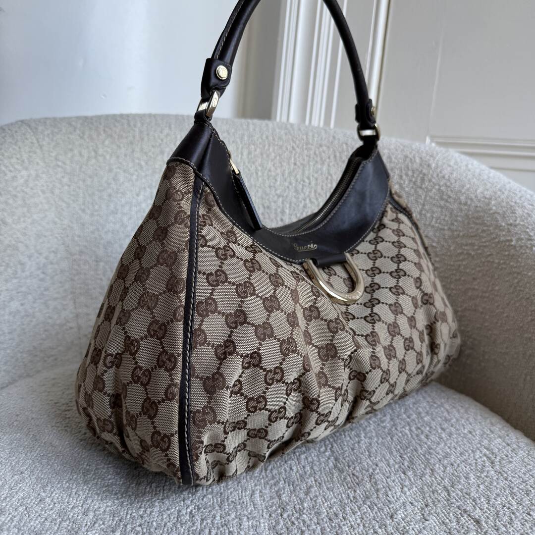 Gucci GG Canvas Abbey Brown Shoulder Bag