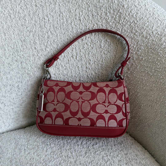 RARE Coach Signature Demi Red Shoulder Bag