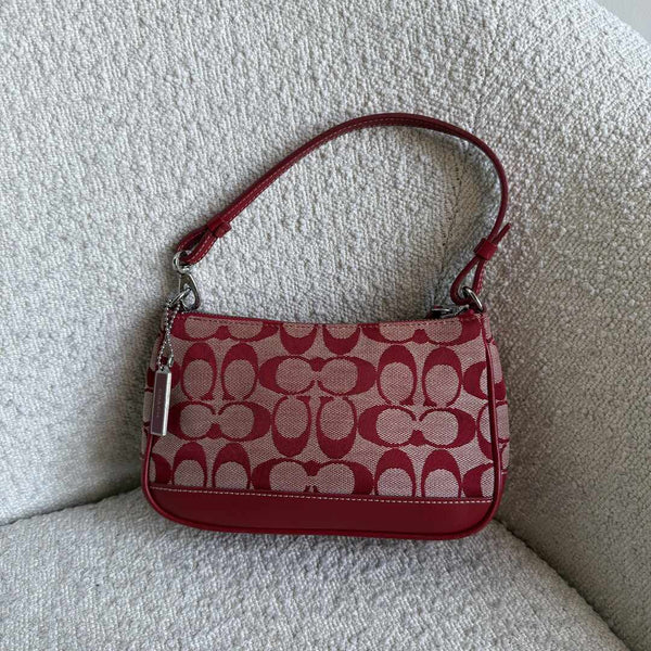 RARE Coach Signature Demi Red Shoulder Bag