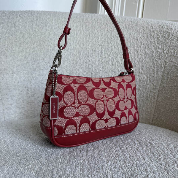 RARE Coach Signature Demi Red Shoulder Bag