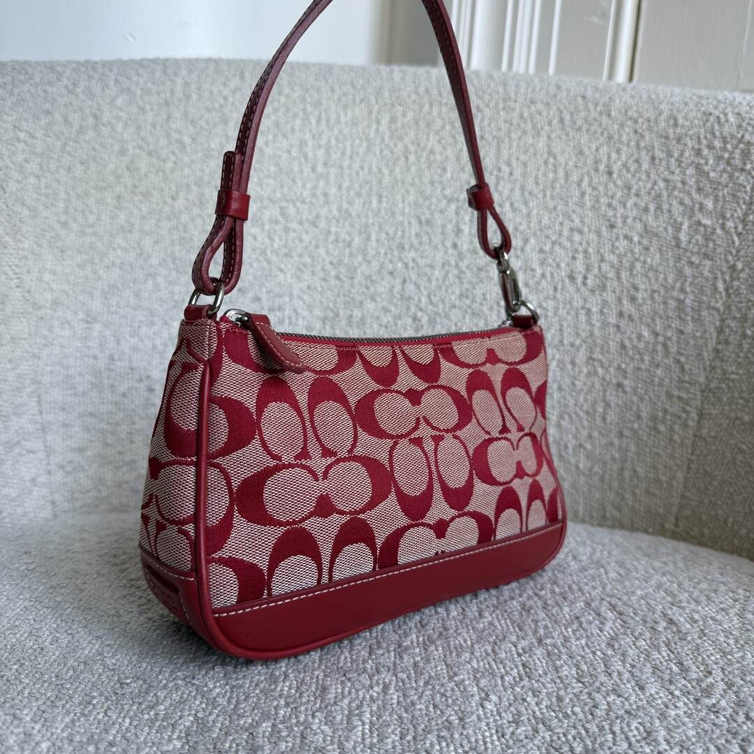 RARE Coach Signature Demi Red Shoulder Bag