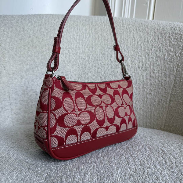RARE Coach Signature Demi Red Shoulder Bag