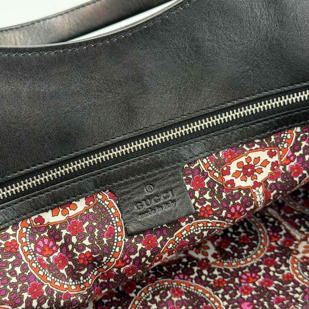 Gucci Race Indy Black Leather Handbag