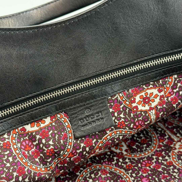 Gucci Race Indy Black Leather Handbag