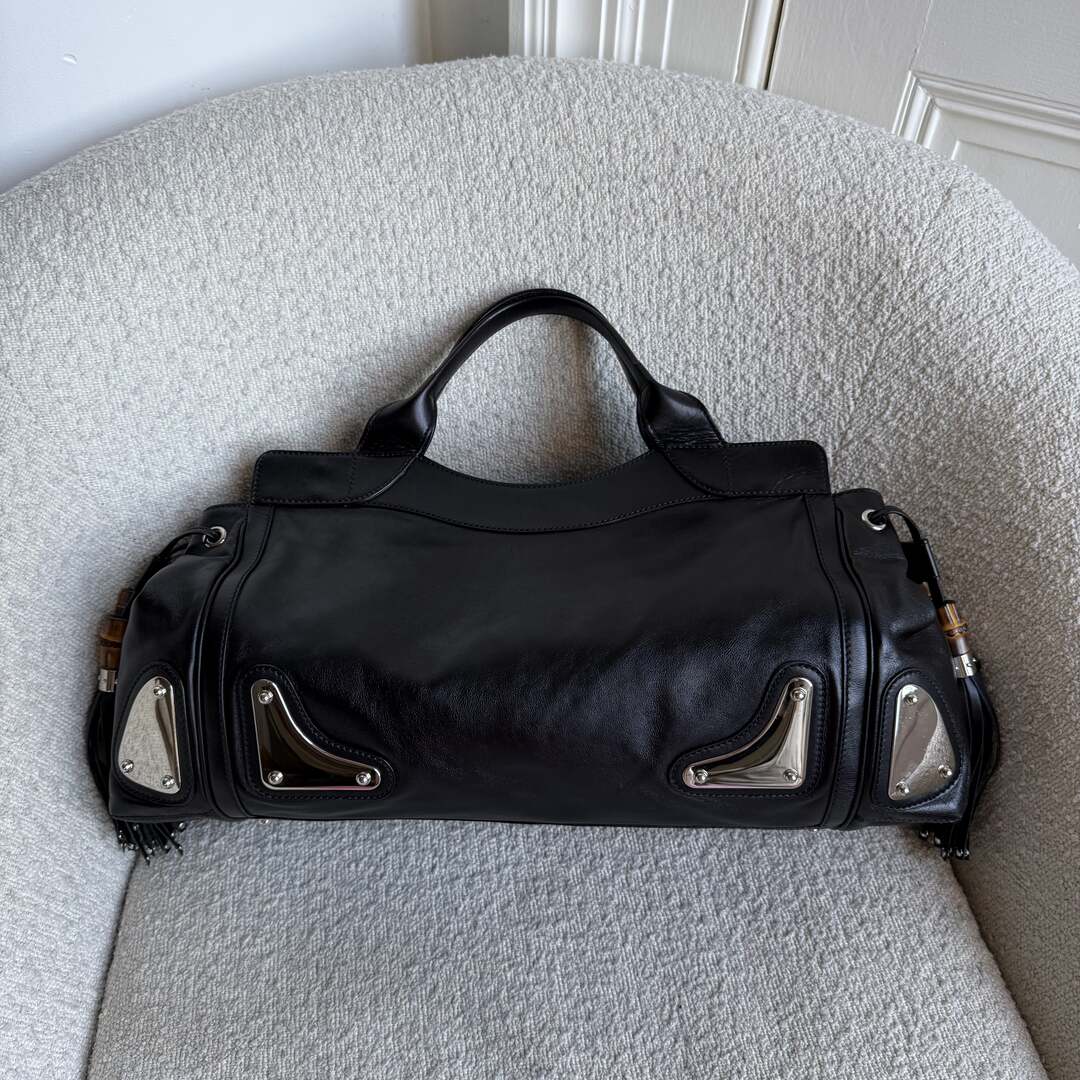 Gucci Race Indy Black Leather Handbag