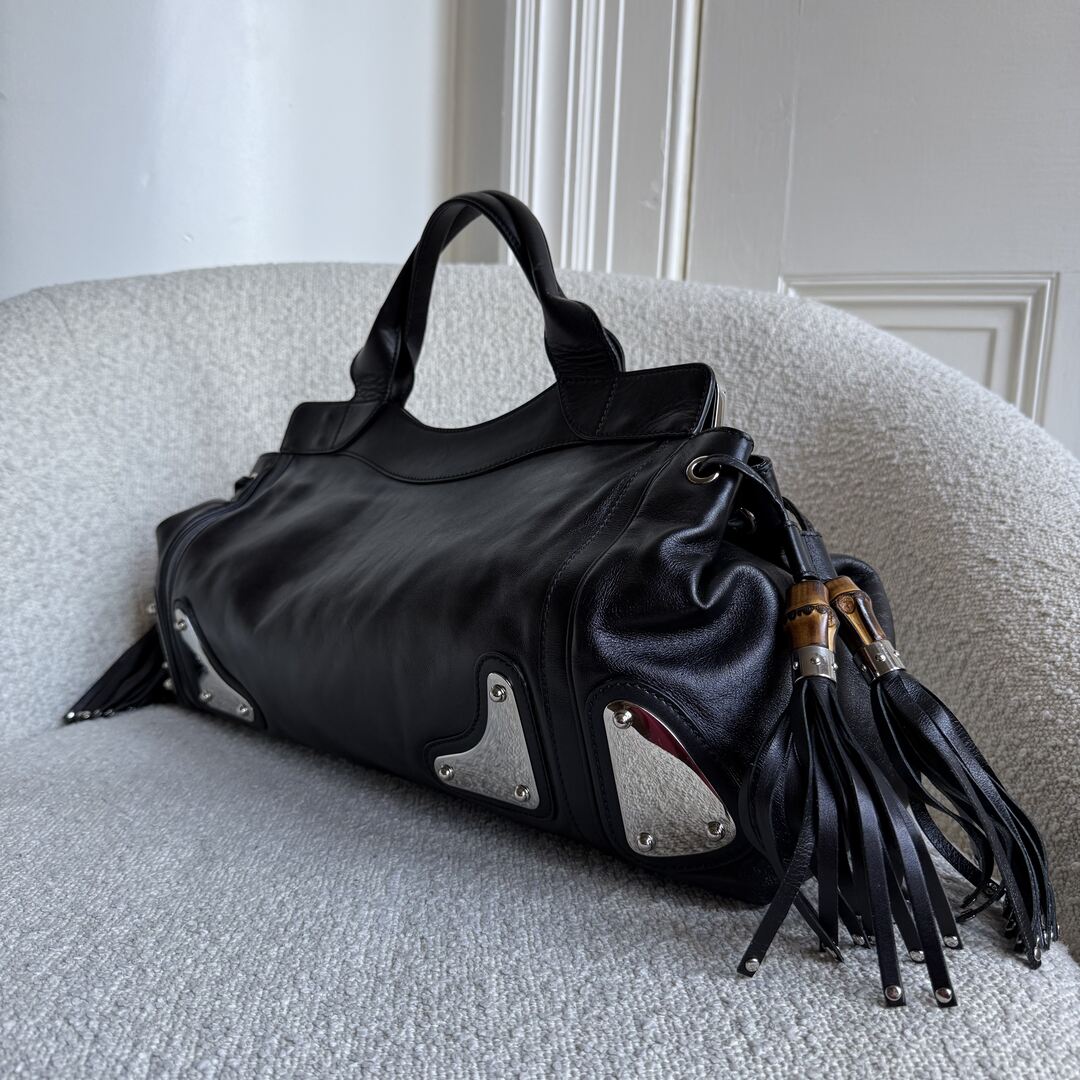 Gucci Race Indy Black Leather Handbag