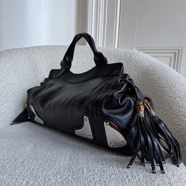Gucci Race Indy Black Leather Handbag