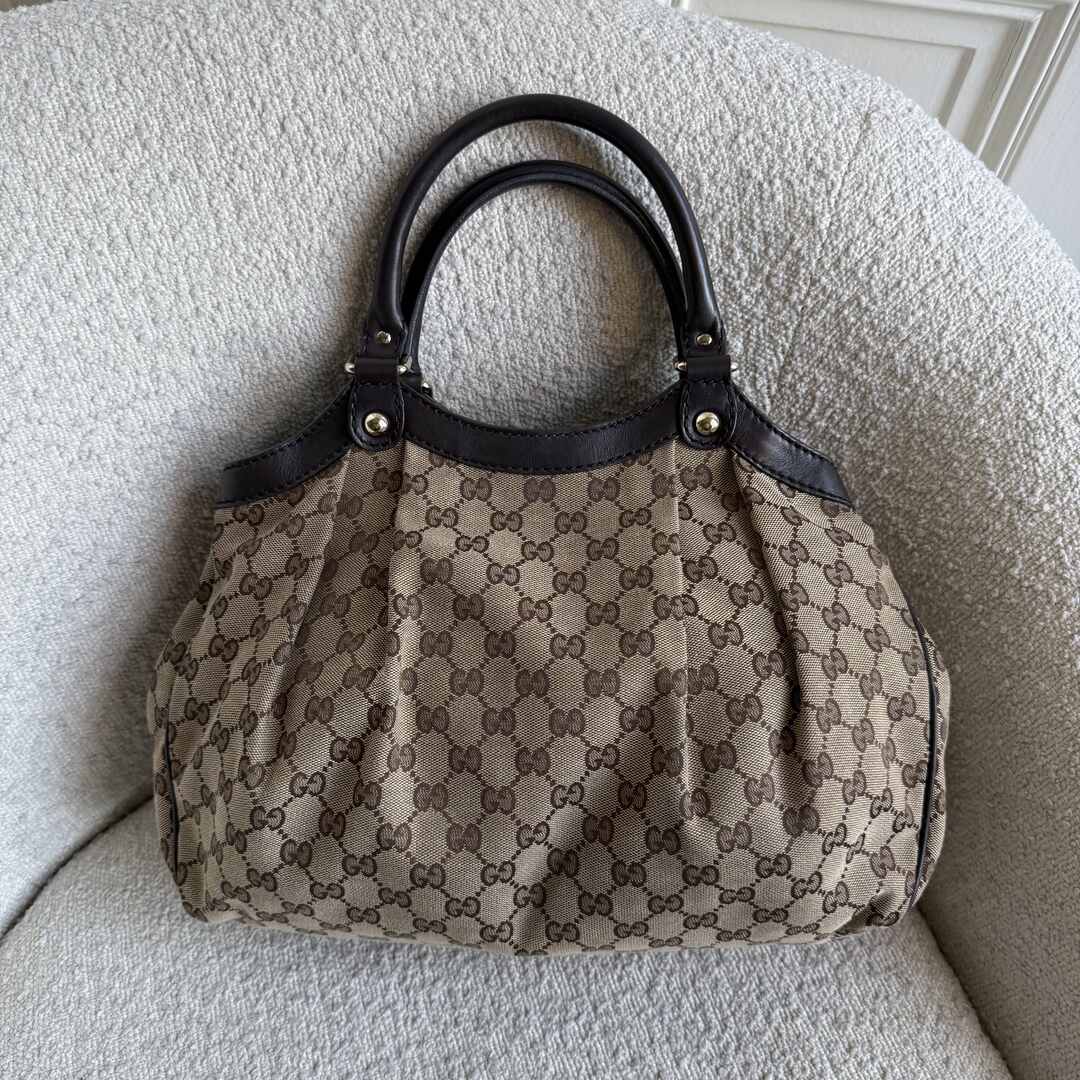 Gucci GG Canvas Sukey Brown Tote Bag