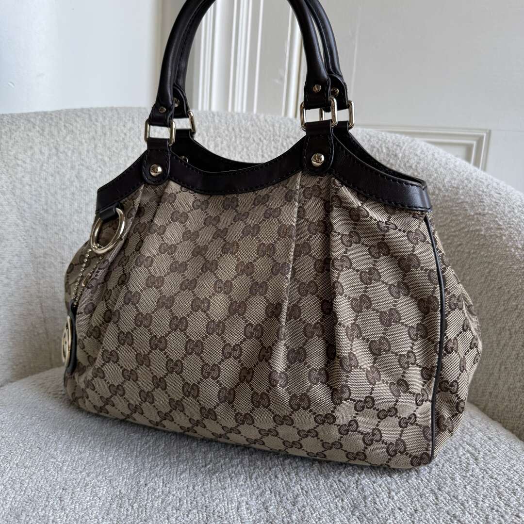 Gucci GG Canvas Sukey Brown Tote Bag