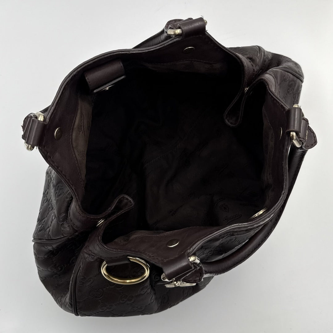Gucci Guccissima Sukey Leather Brown Tote Bag