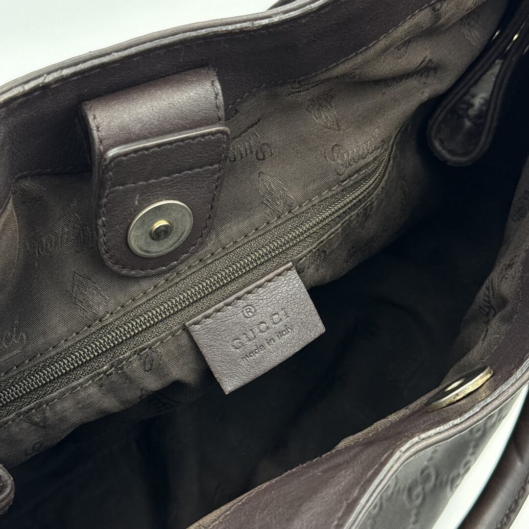 Gucci Guccissima Sukey Leather Brown Tote Bag