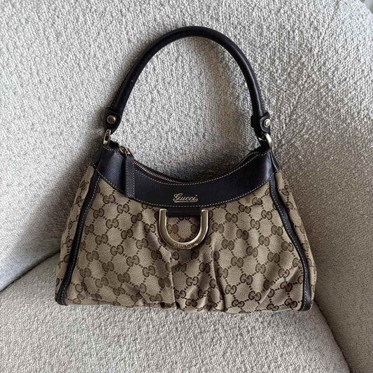 Gucci GG Canvas Abbey Brown Shoulder Bag