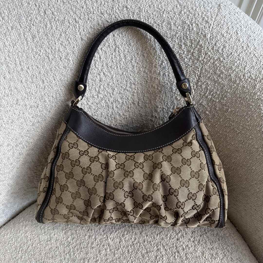 Gucci GG Canvas Abbey Brown Shoulder Bag