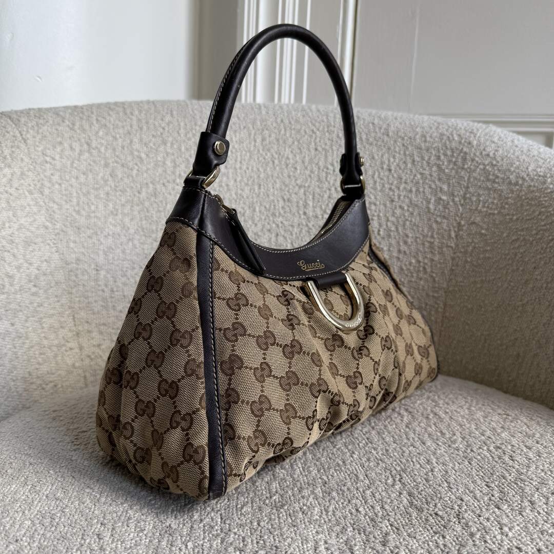 Gucci GG Canvas Abbey Brown Shoulder Bag