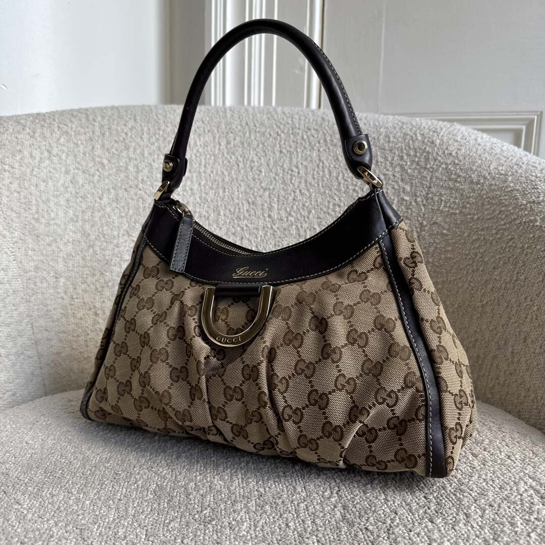 Gucci GG Canvas Abbey Brown Shoulder Bag