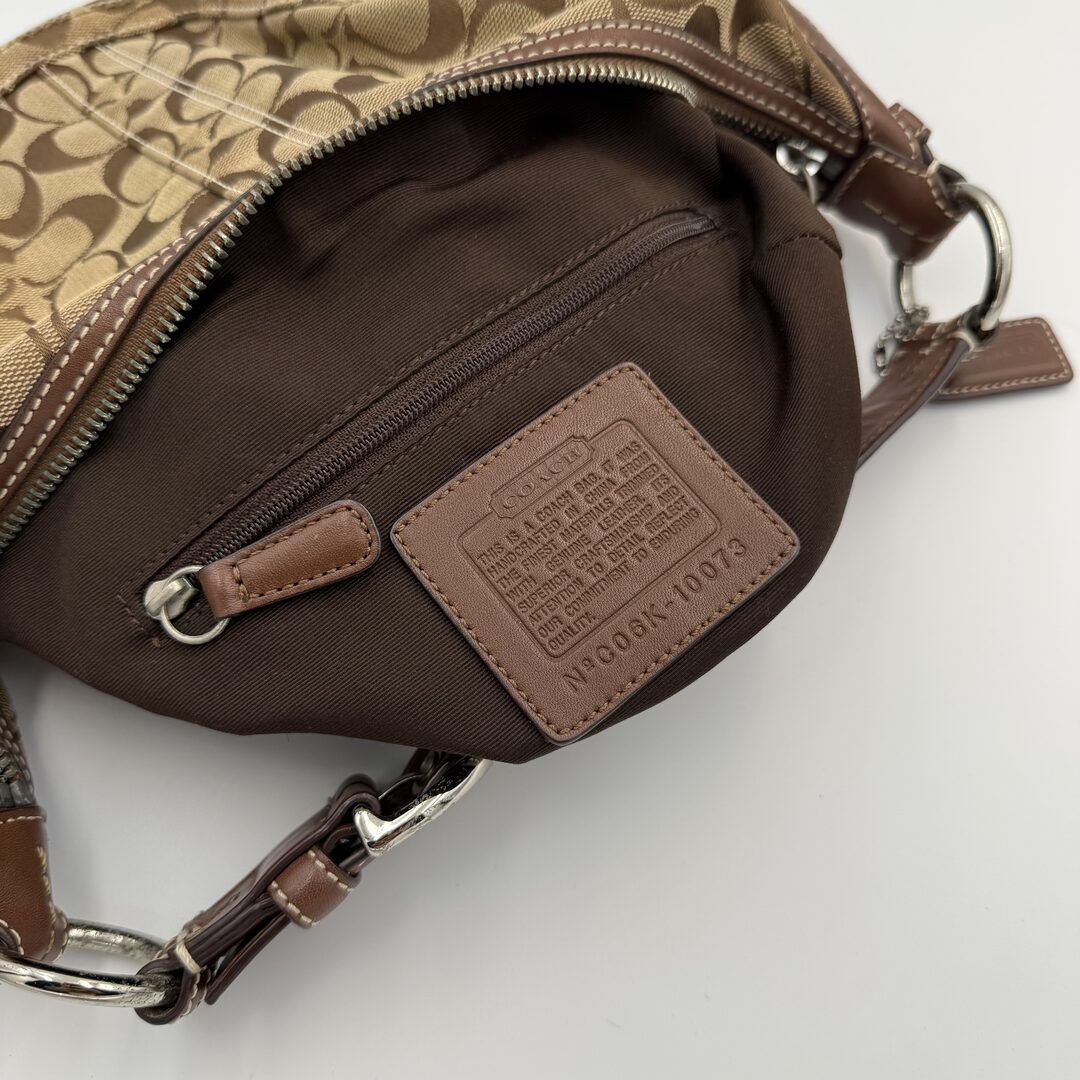 Coach Signature Croissant Brown Shoulder Bag