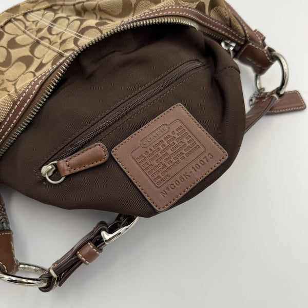 Coach Signature Croissant Brown Shoulder Bag