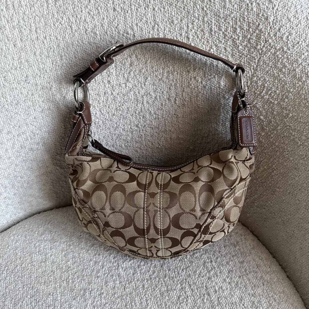 Coach Signature Croissant Brown Shoulder Bag