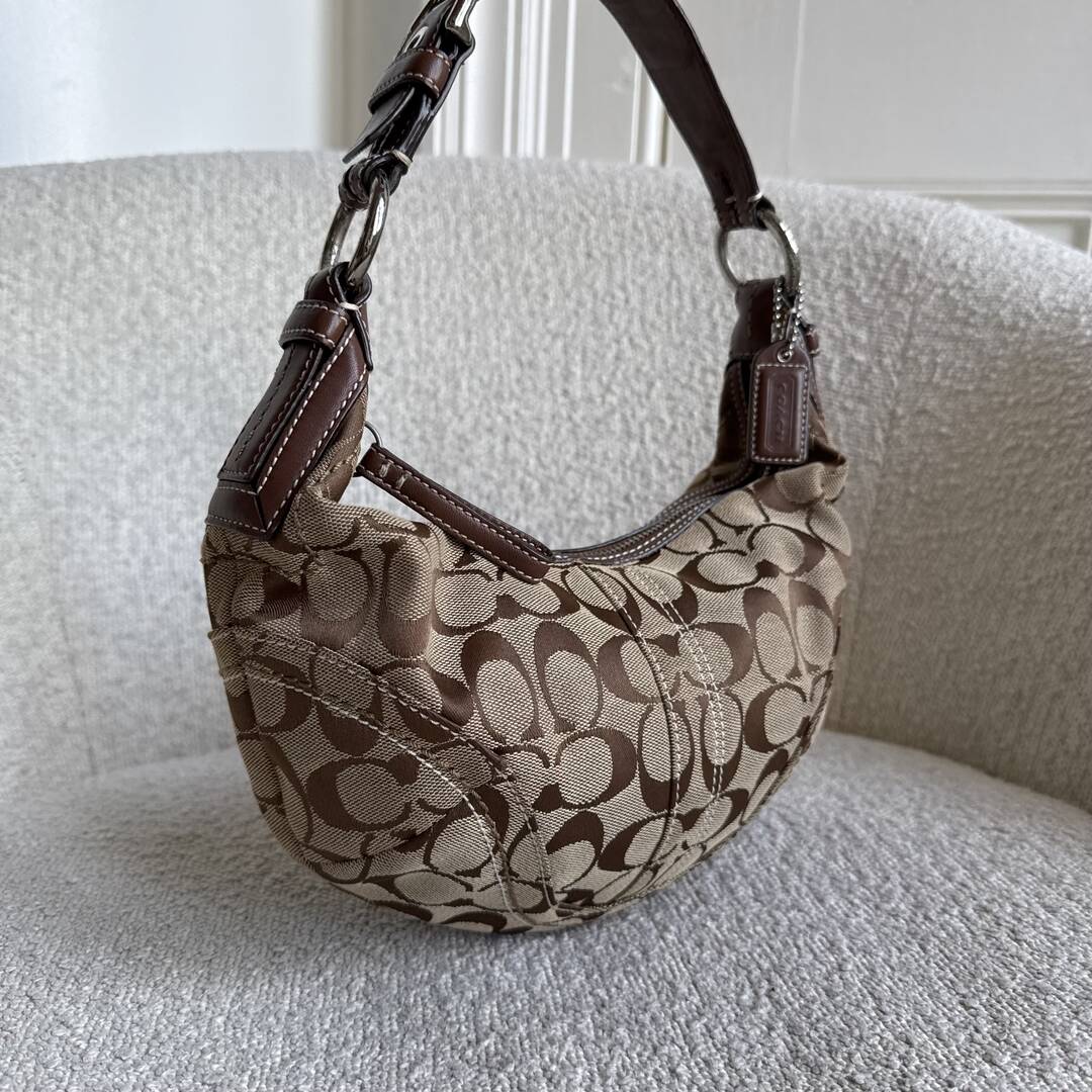Coach Signature Croissant Brown Shoulder Bag