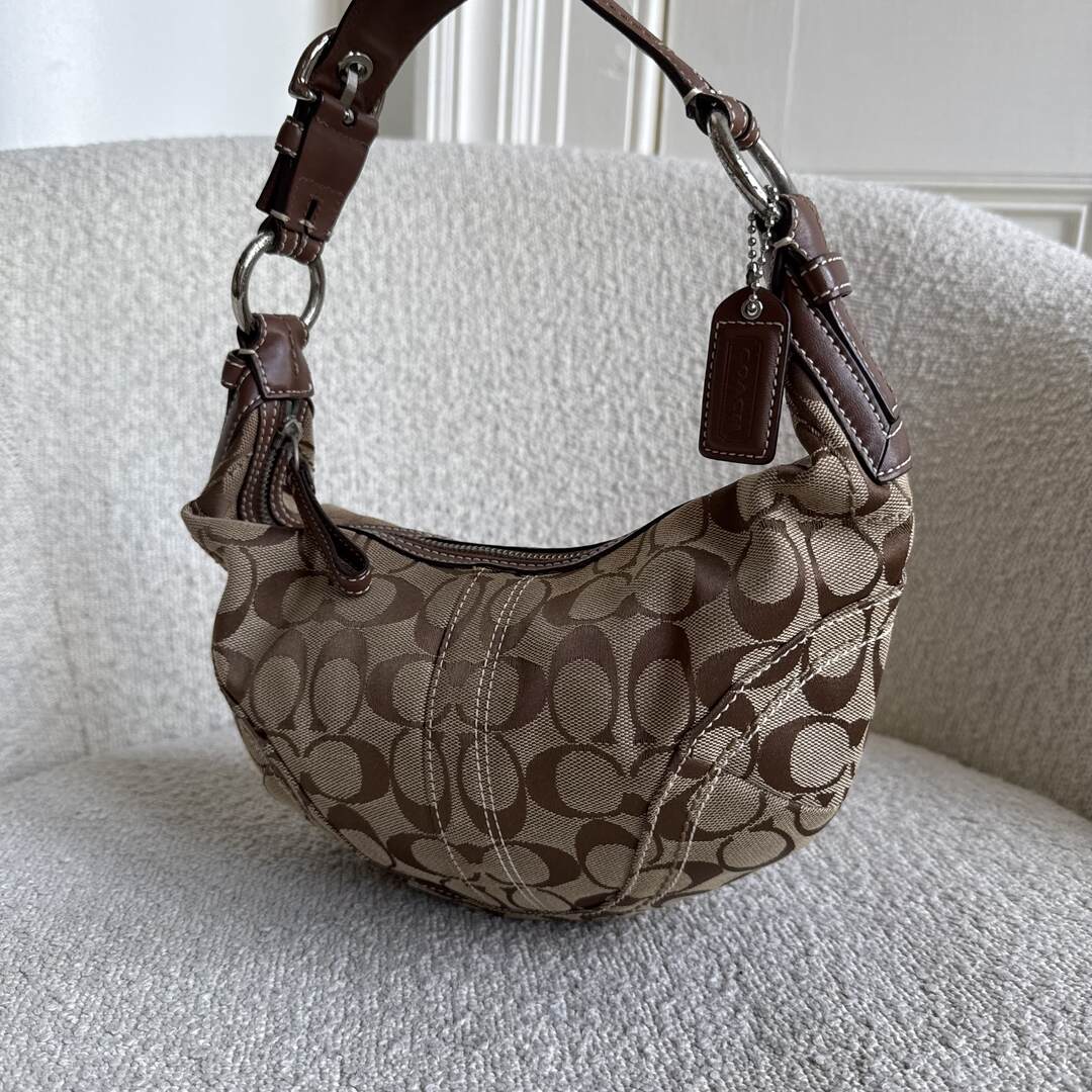 Coach Signature Croissant Brown Shoulder Bag