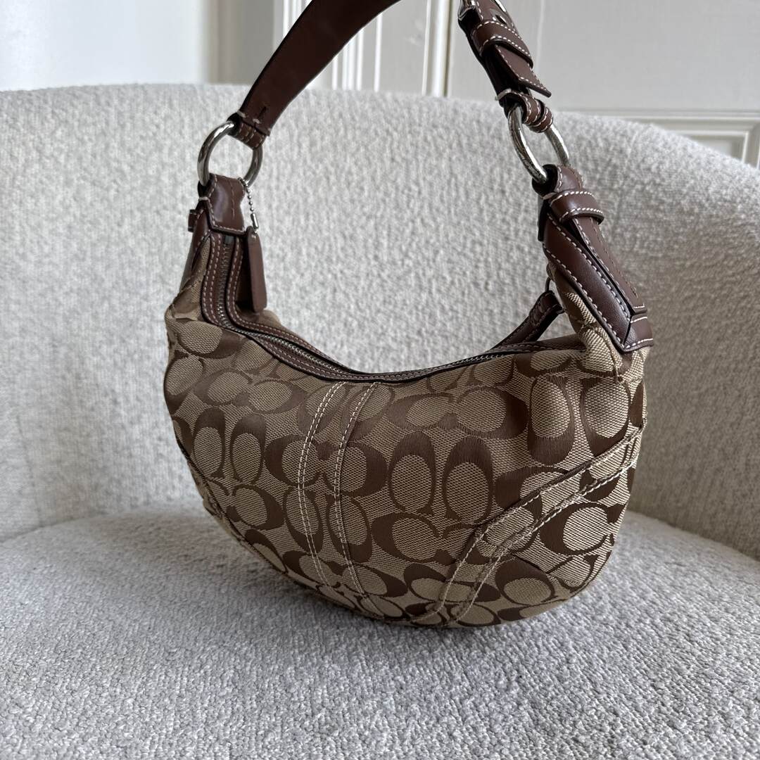 Coach Signature Croissant Brown Shoulder Bag