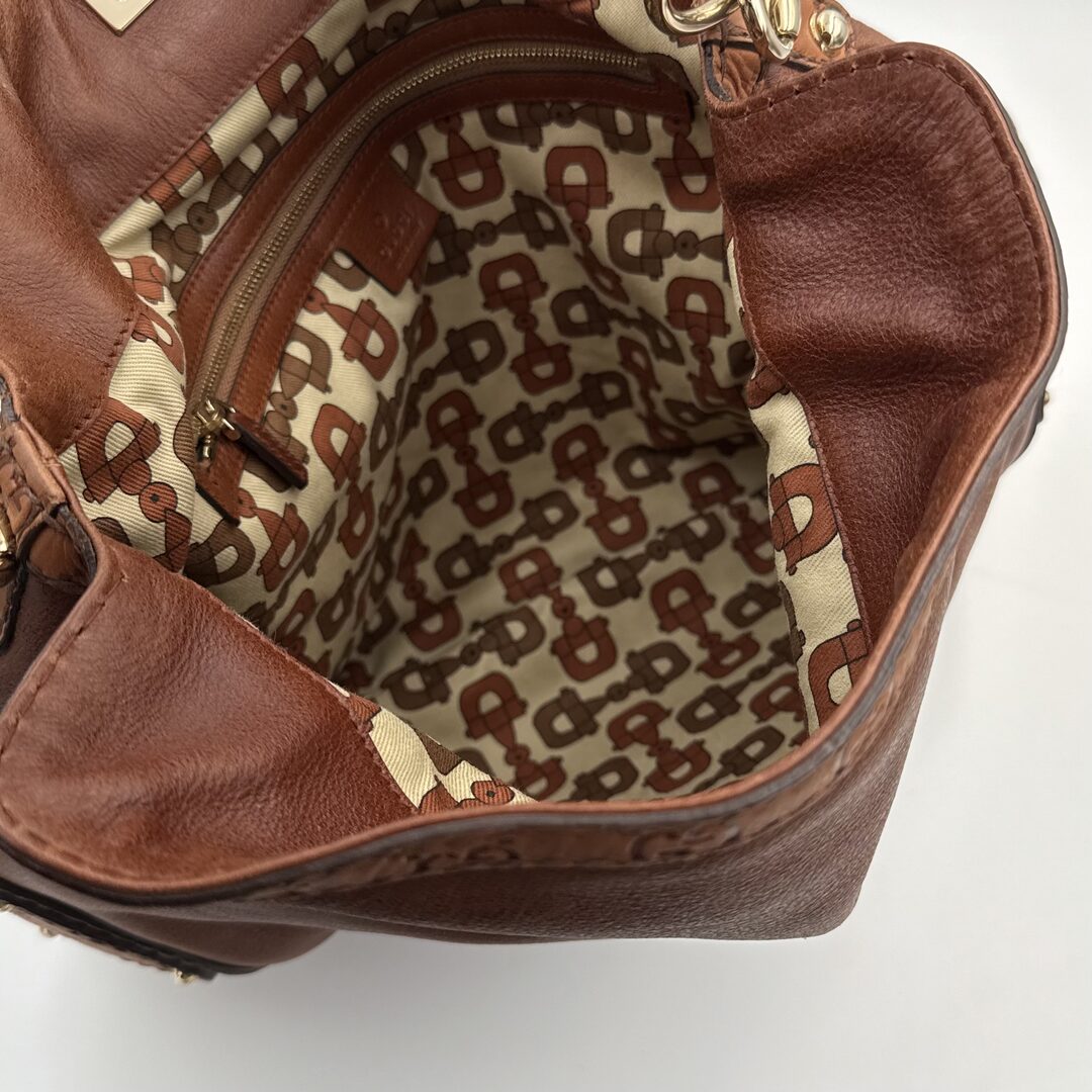 Gucci Indy Guccissima Brown Leather Shoulder Bag