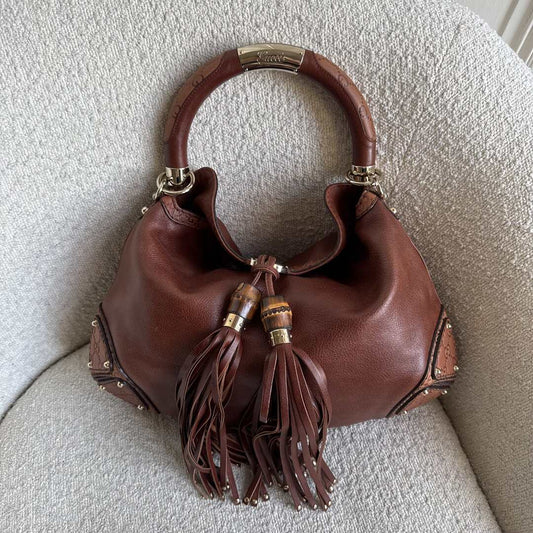 Gucci Indy Guccissima Brown Leather Shoulder Bag