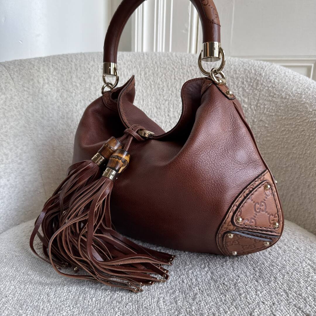Gucci Indy Guccissima Brown Leather Shoulder Bag