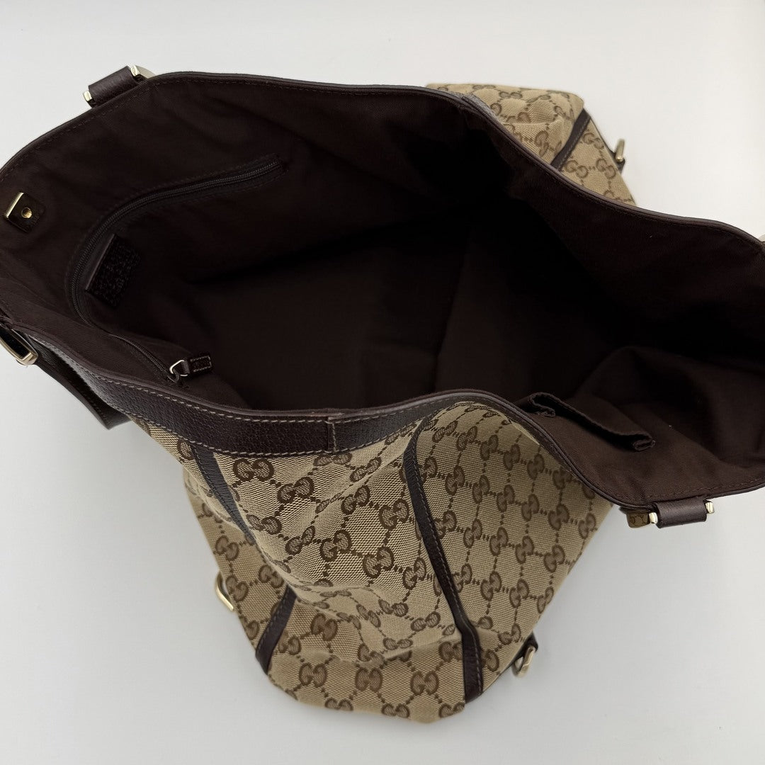 Gucci GG Canvas Abbey D-Ring Brown Tote Bag