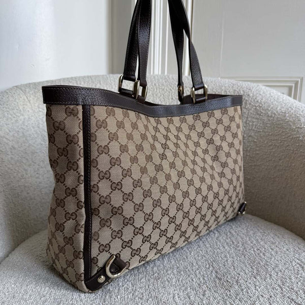 Gucci GG Canvas Abbey D-Ring Brown Tote Bag