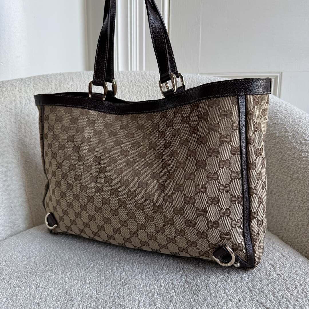 Gucci GG Canvas Abbey D-Ring Brown Tote Bag