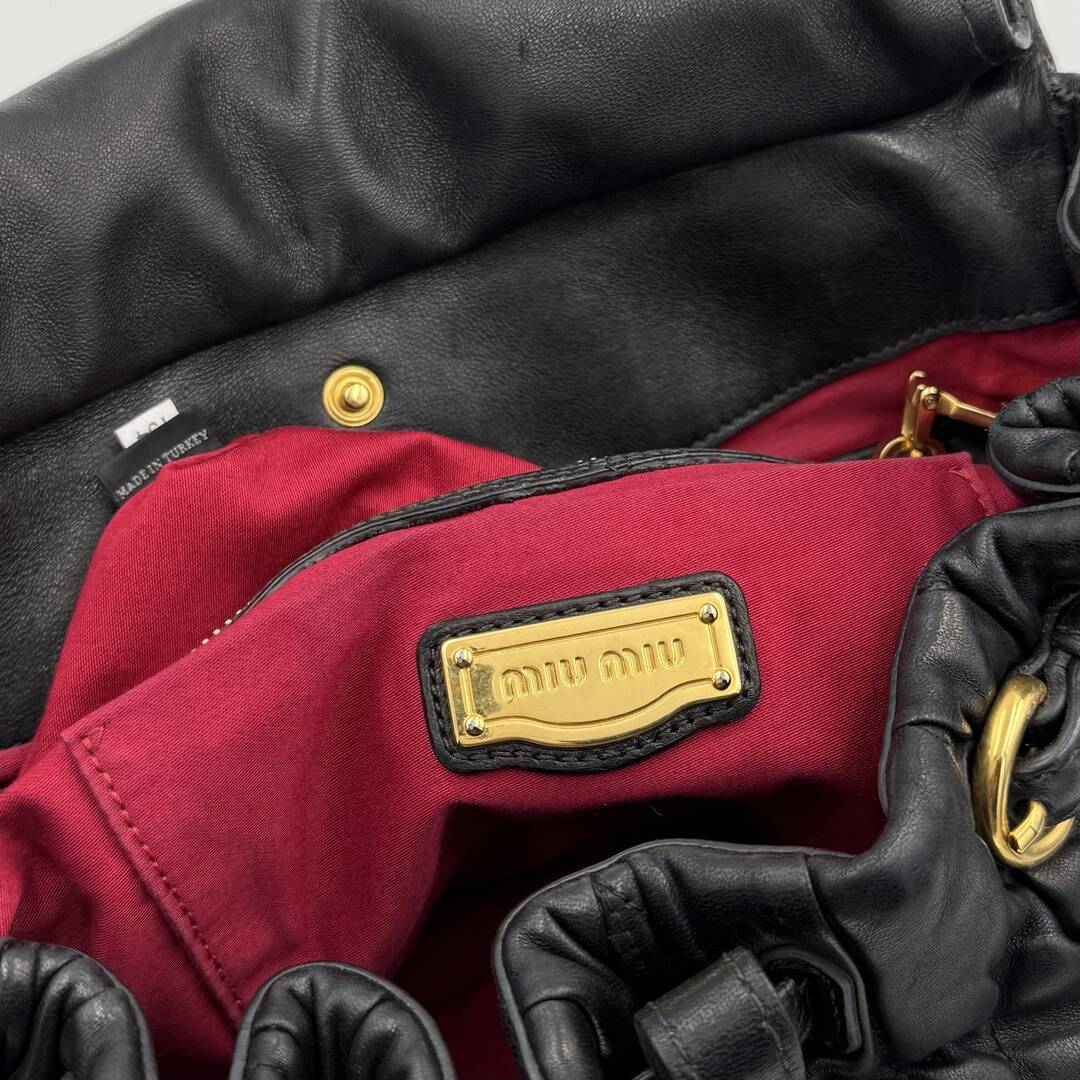 Miu Miu Matelasse Leather Black Shoulder Bag