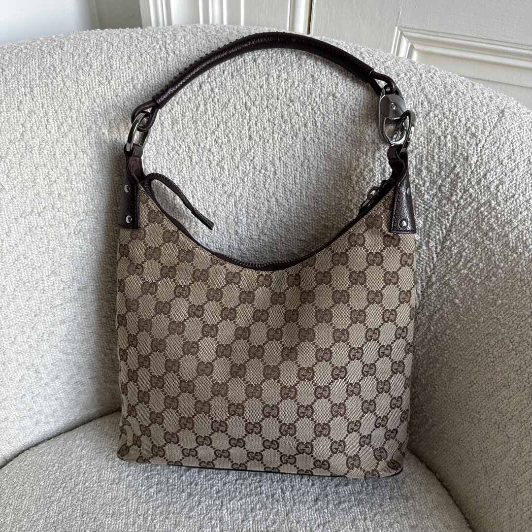 Gucci GG Canvas Brown Shoulder Bag