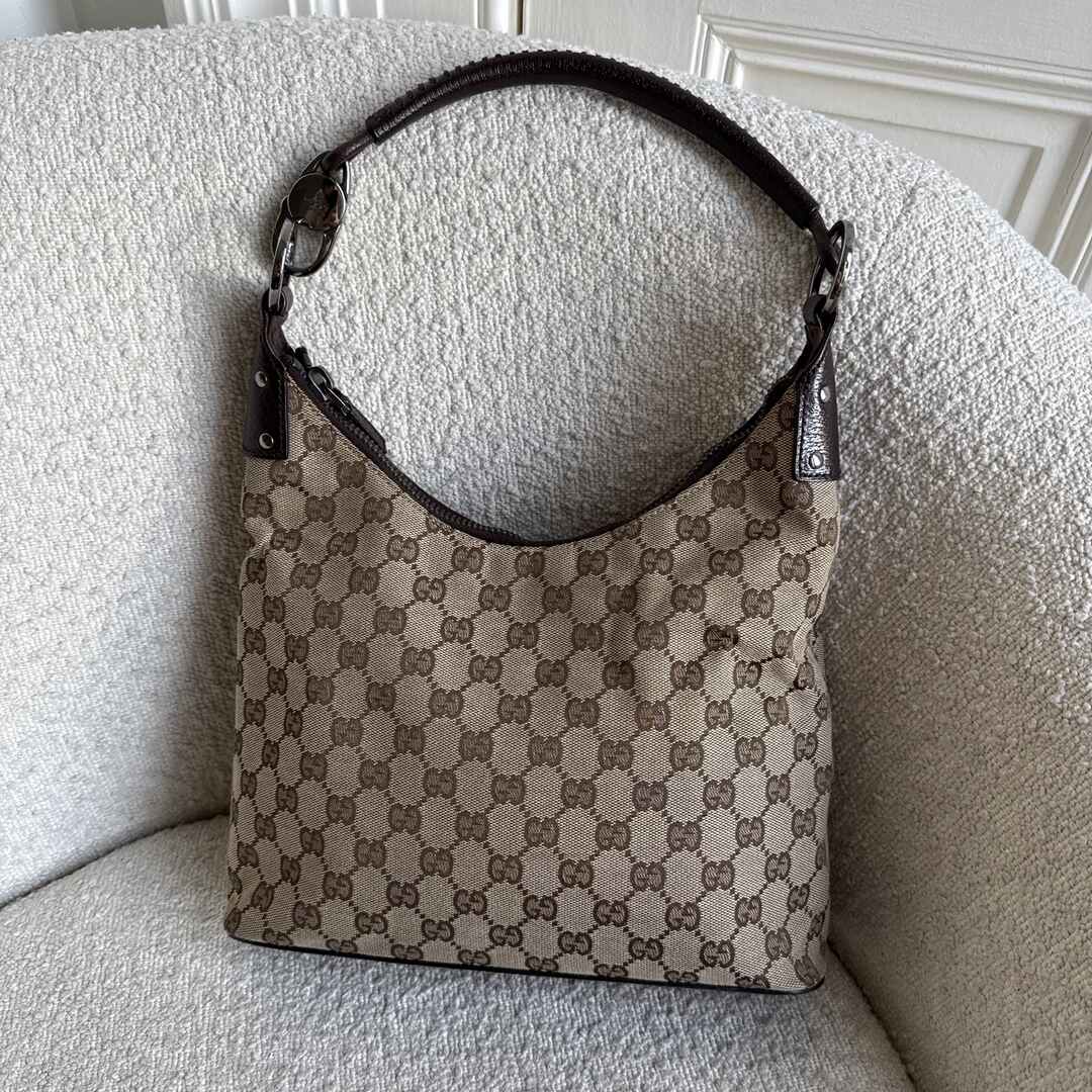Gucci GG Canvas Brown Shoulder Bag