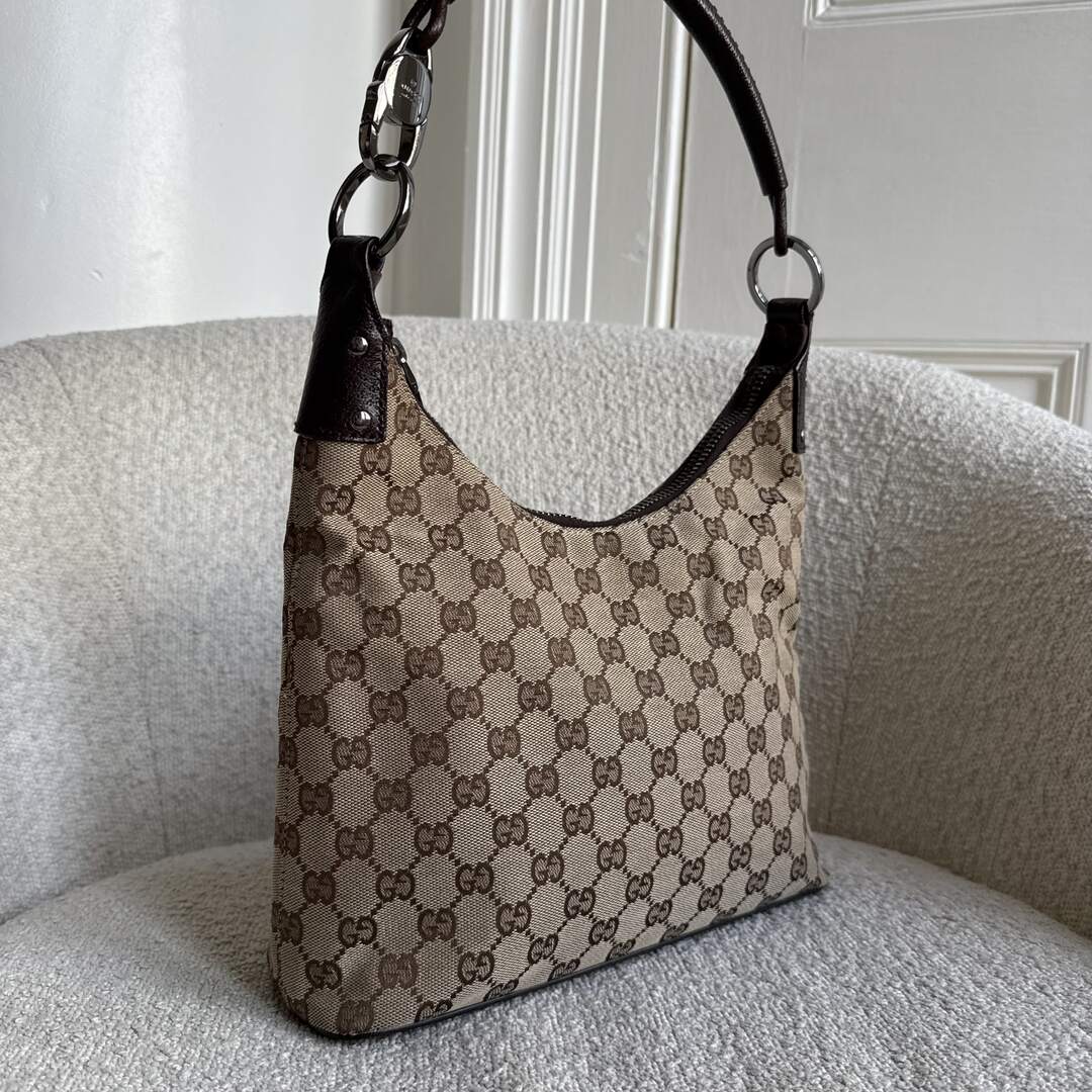 Gucci GG Canvas Brown Shoulder Bag