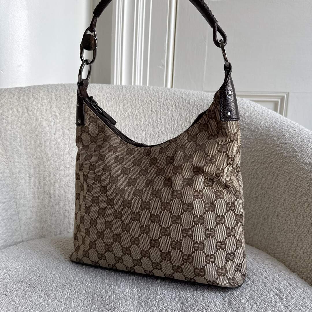 Gucci GG Canvas Brown Shoulder Bag