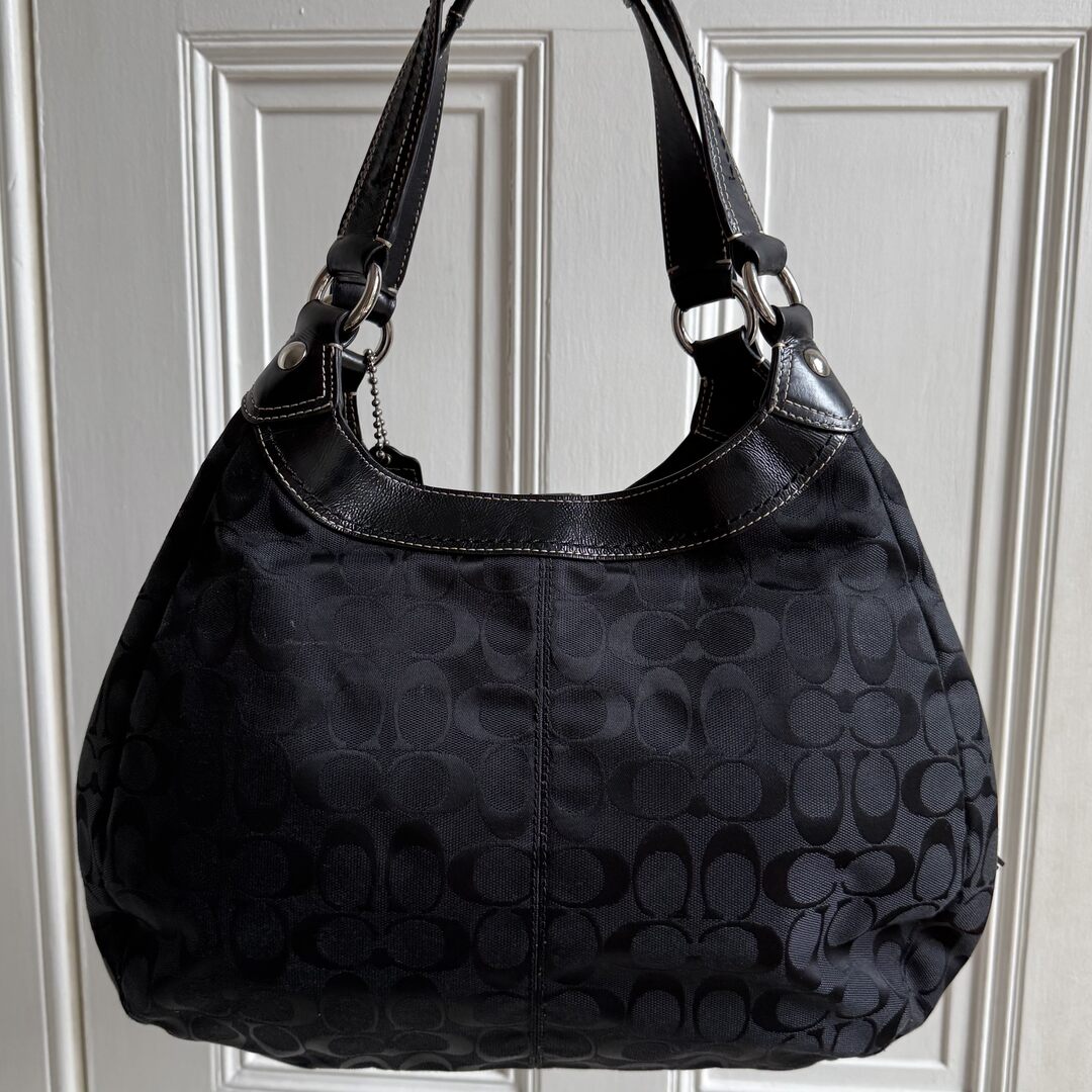 Coach Signature Hobo Black Shoulder Bag