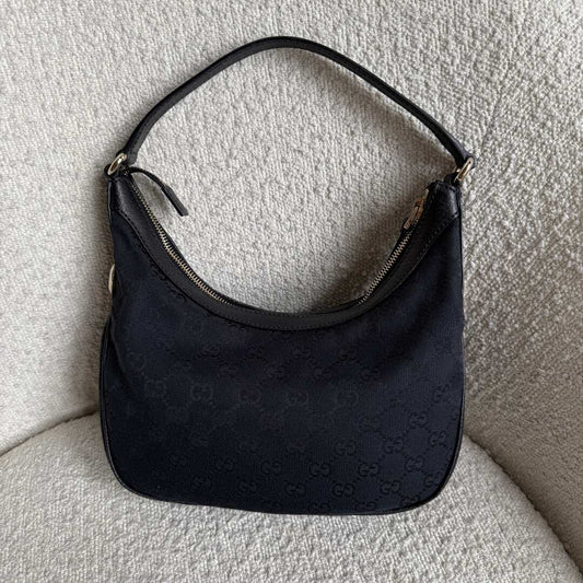 Gucci GG Canvas Black Shoulder Bag