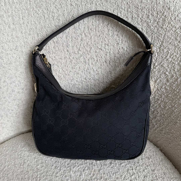 Gucci GG Canvas Black Shoulder Bag